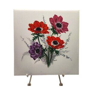 H & R Johnson Ltd Ceramic Tile Floral Design Made In England 6x6" Decorative Art